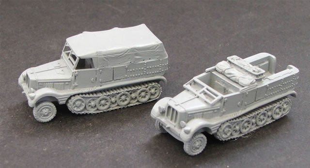 Sdkfz 11 3 ton Artillery Tractor. 1 supplied - picture shows assembly options