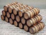 Horizontally Stacked Small Wooden Barrels (resin)