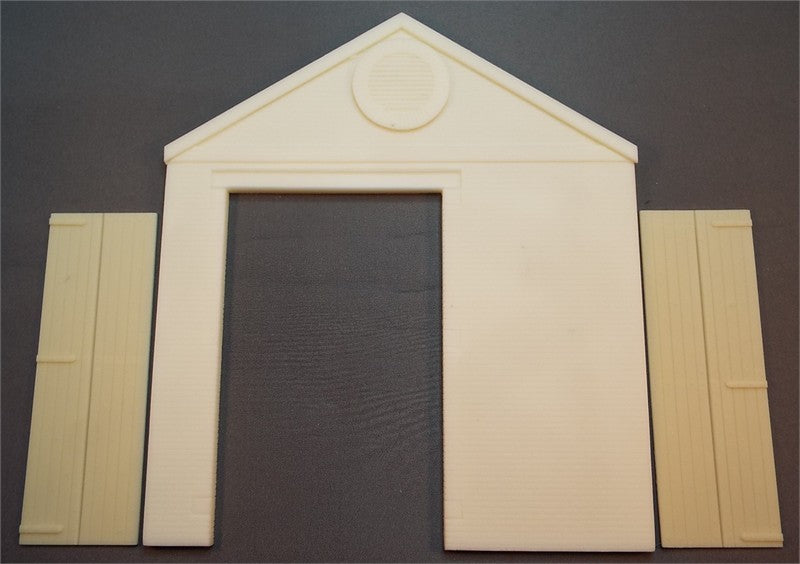 Brick Single Storey Gable End Panel with L.H. Wagon Entrance/Wooden Doors