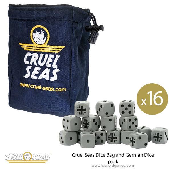 Cruel Seas Dice Bag and German Dice pack