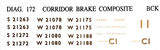 Diag. 172 Corridor Brake Composite BCK (2 Pack)