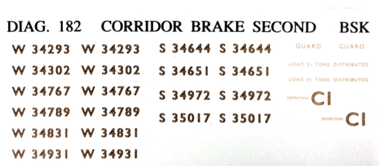 Diag. 182 Corridor Brake Second BSK (2 Pack)